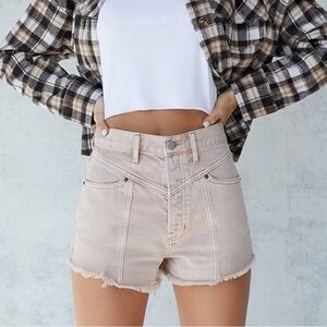 PacSun tan ultra high waisted vintage denim shorts